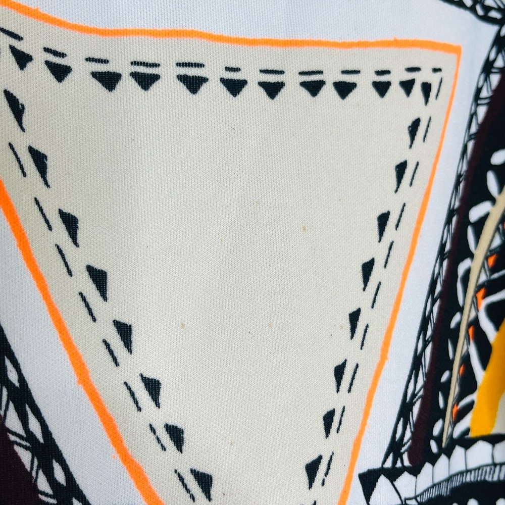 Mossimo Geometric Black and White Dress with Red and Orange Accents Size Medium - Picture 3 of 5